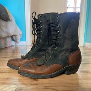 Vintage Avonite Lace-Up Roper Boots